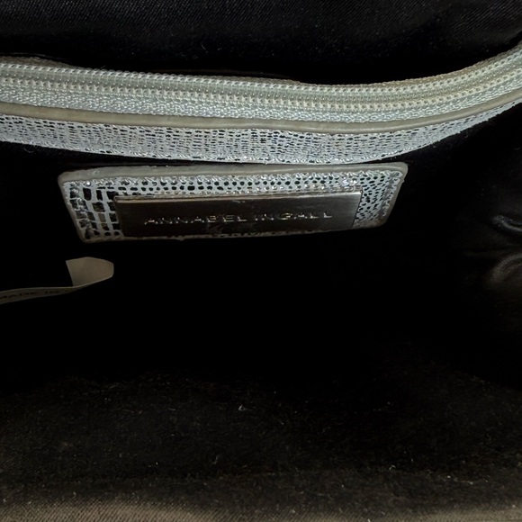 Annabel Ingall Platinum Lame' Leather Convertible Clutch Bag - Picture 13 of 17